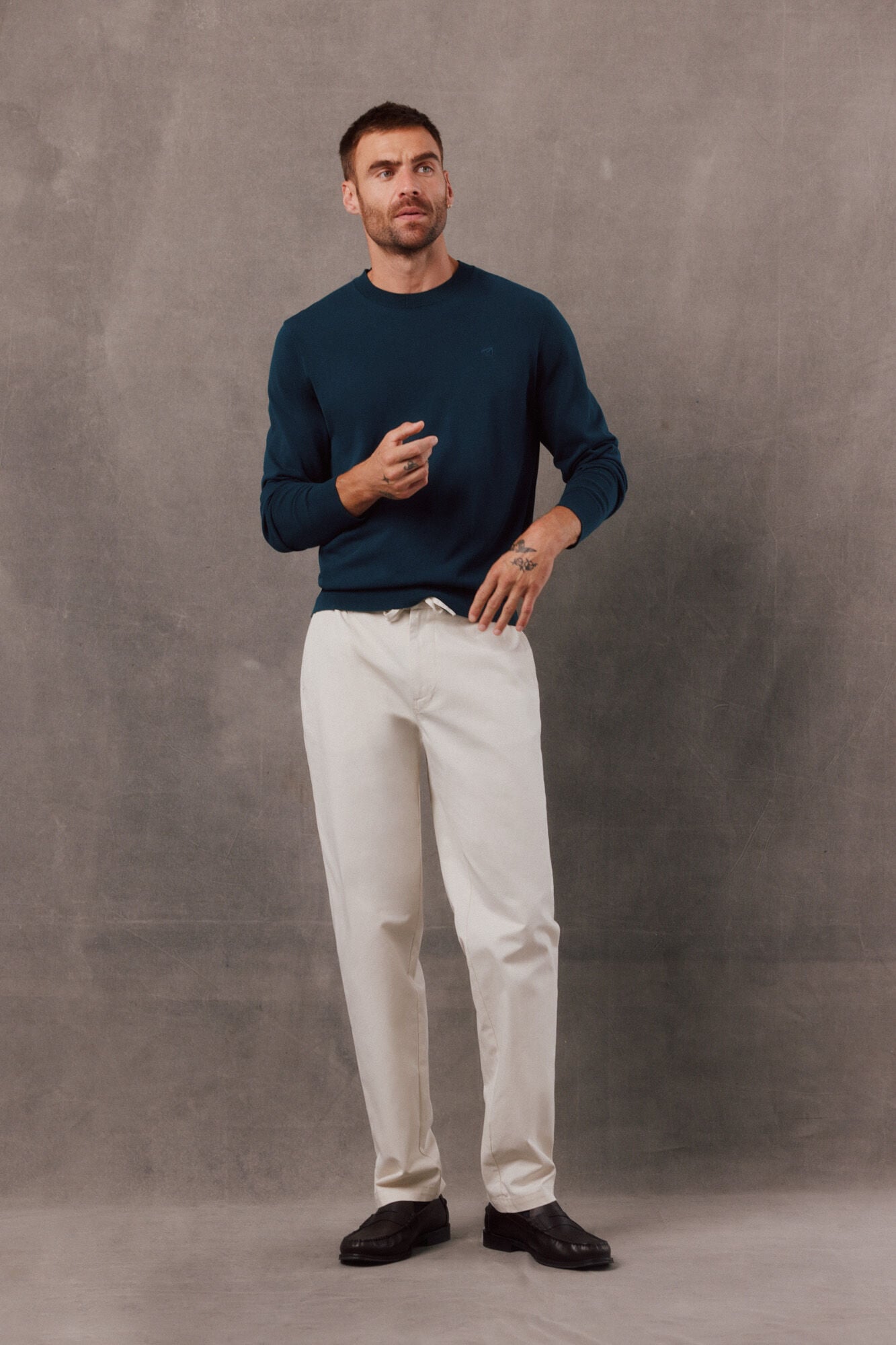 OOTO Mercerised cotton crew neck jumper