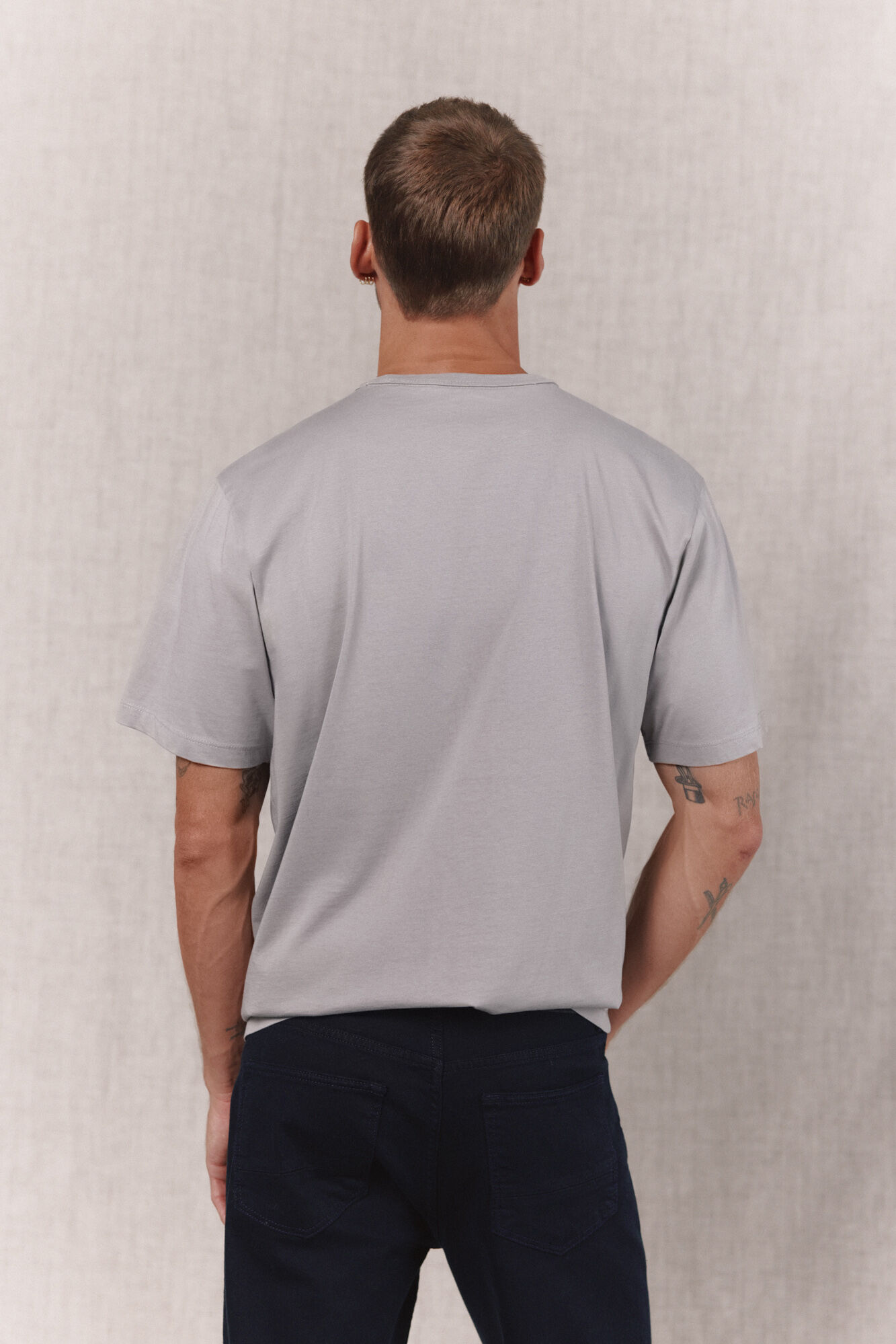 OOTO T-shirt com logo estampado Cinzento