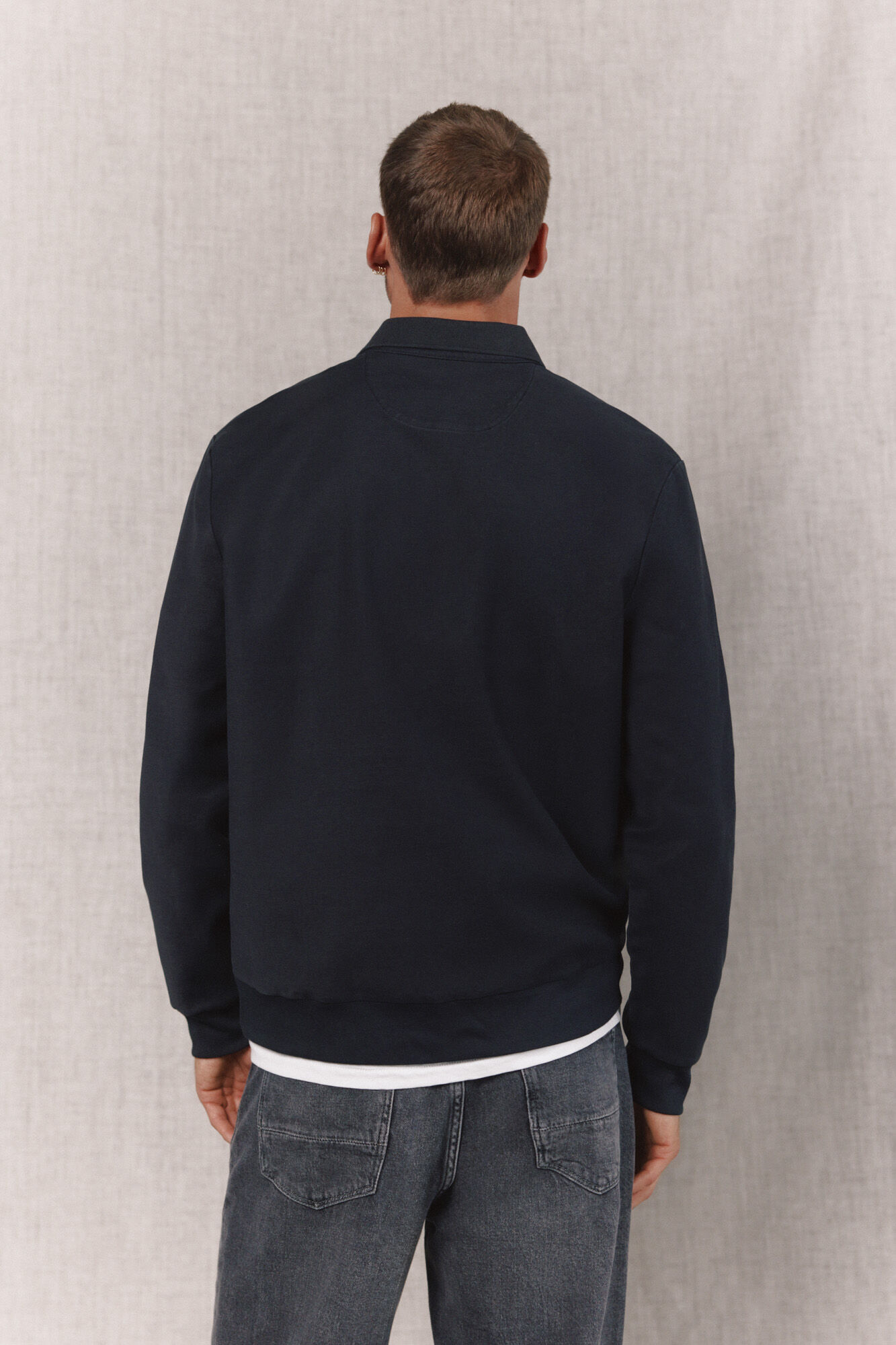 OOTO Sudadera cuello polo Gris oscuro