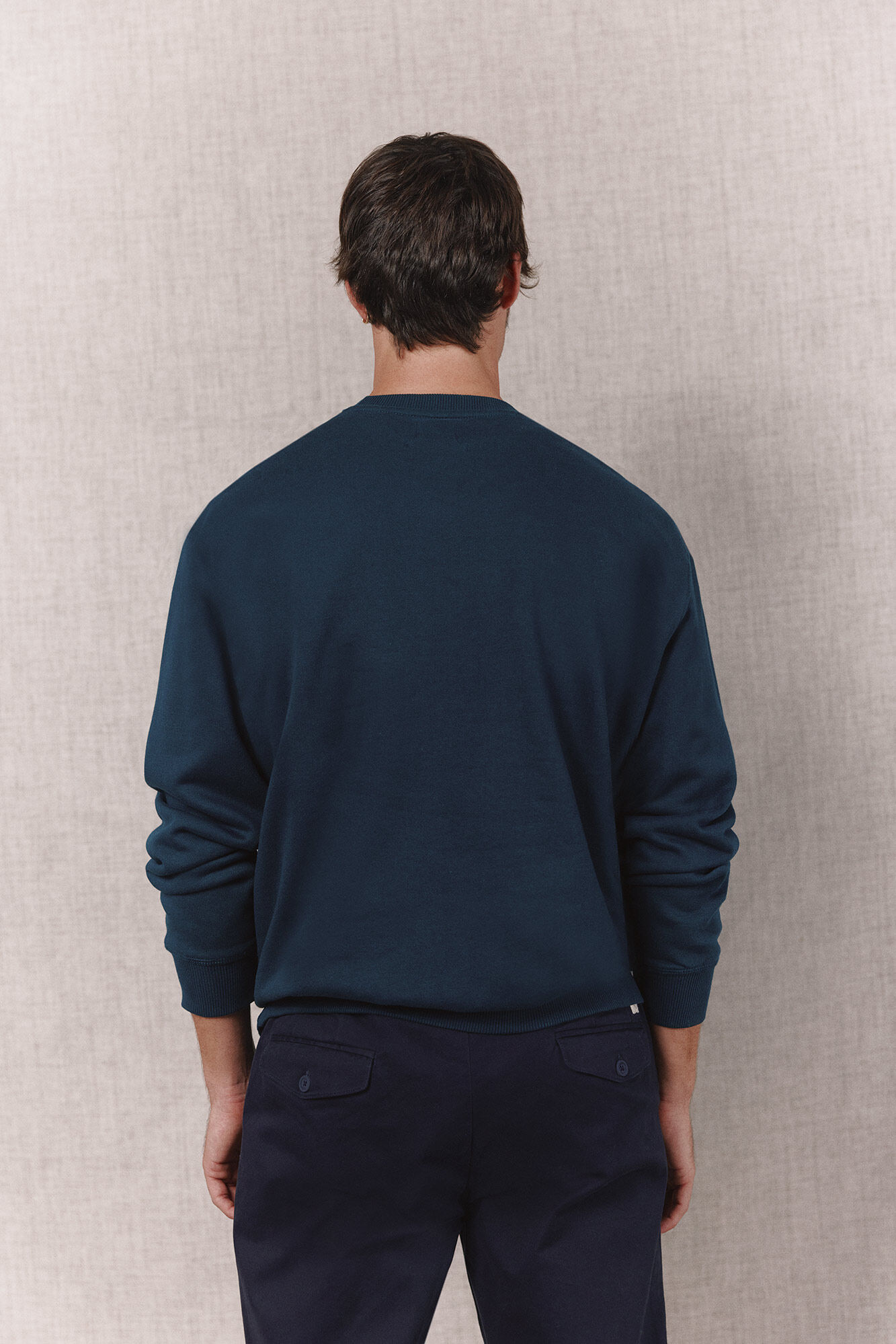 OOTO Sudadera logo bordado cuello caja Azul