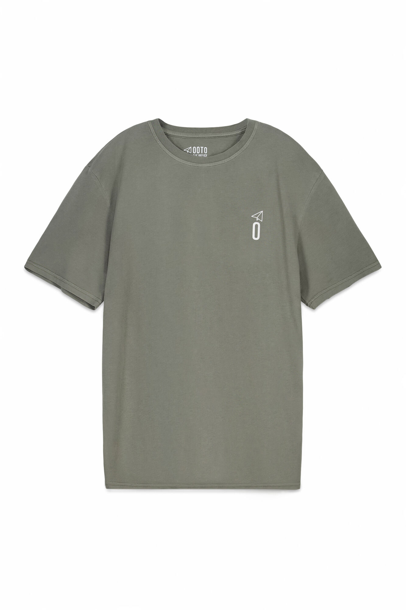 OOTO T-shirt b&aacute;sica lavagem desbotada com estampado