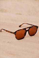 OOTO Marrakech. Gafa aviador rectangular acetato Marr&oacute;n oscuro