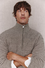 OOTO Jersey torzal cuello camionero Gris