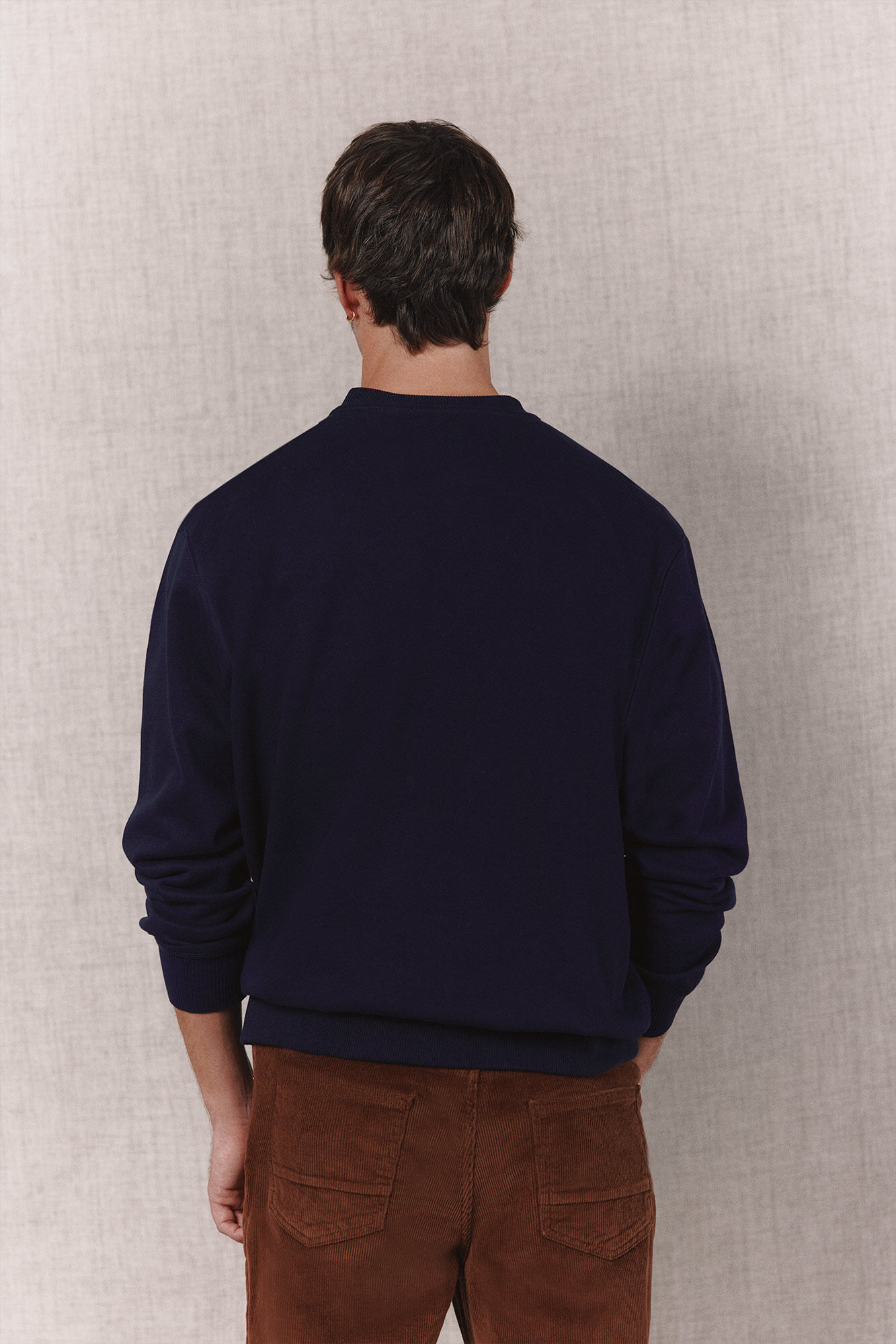 OOTO Sweatshirt com logo bordado gola caixa Azul
