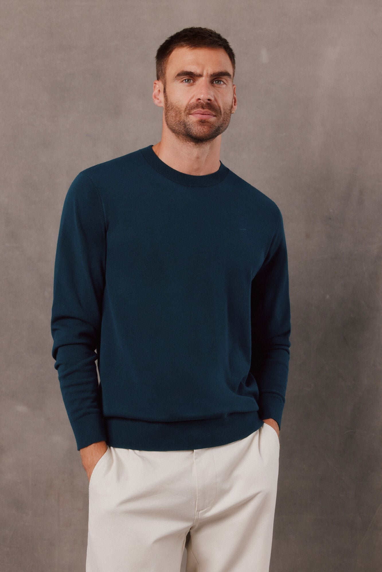 OOTO Mercerised cotton crew neck jumper