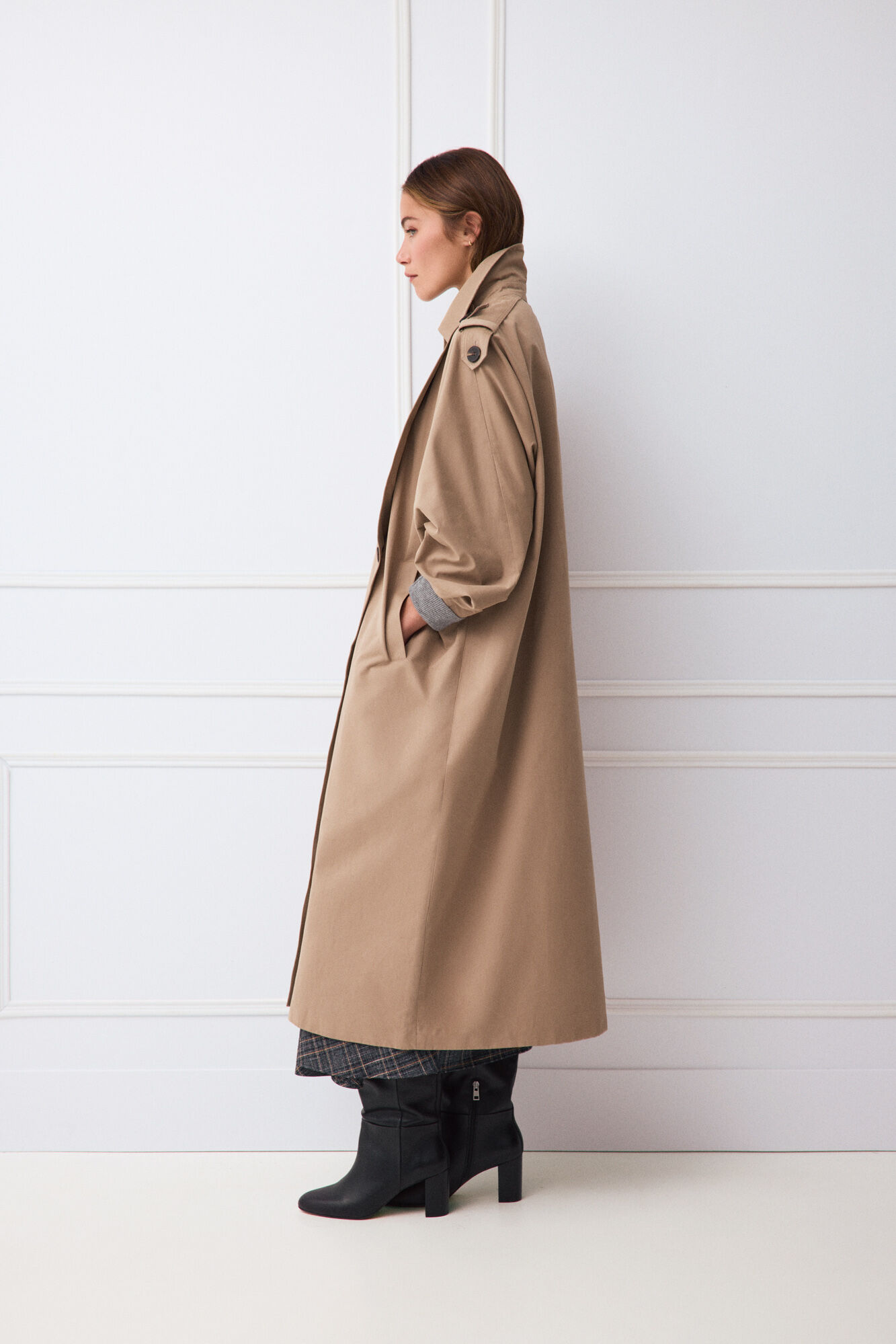 TFP by Tamara Falc&oacute; Loose long trench coat Brown