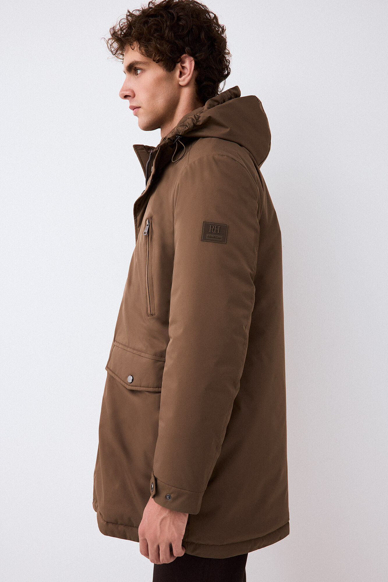 Pedro del Hierro Long four-pocket parka Brown