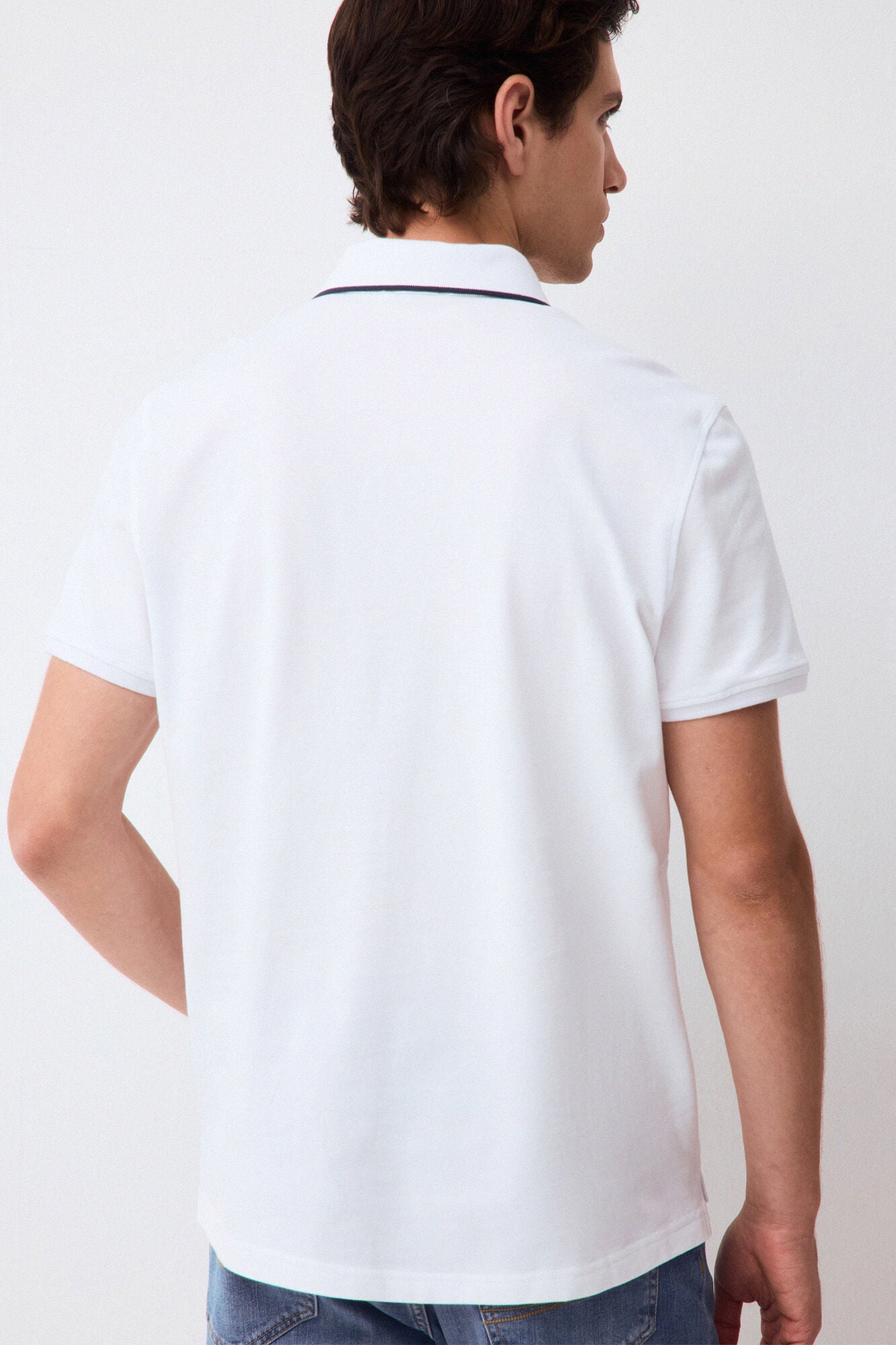 Pedro del Hierro Fancy collared polo shirt White