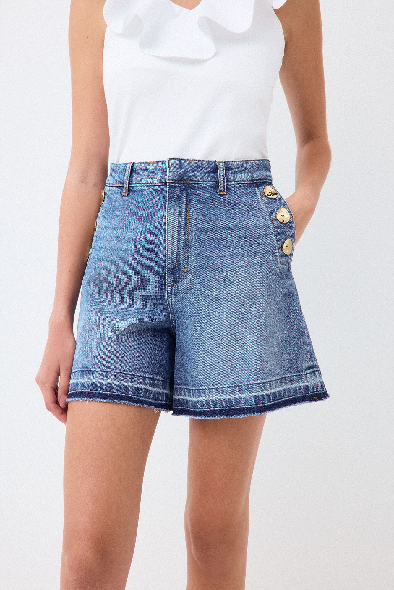 Pedro del Hierro Denim Bermuda shorts Blue