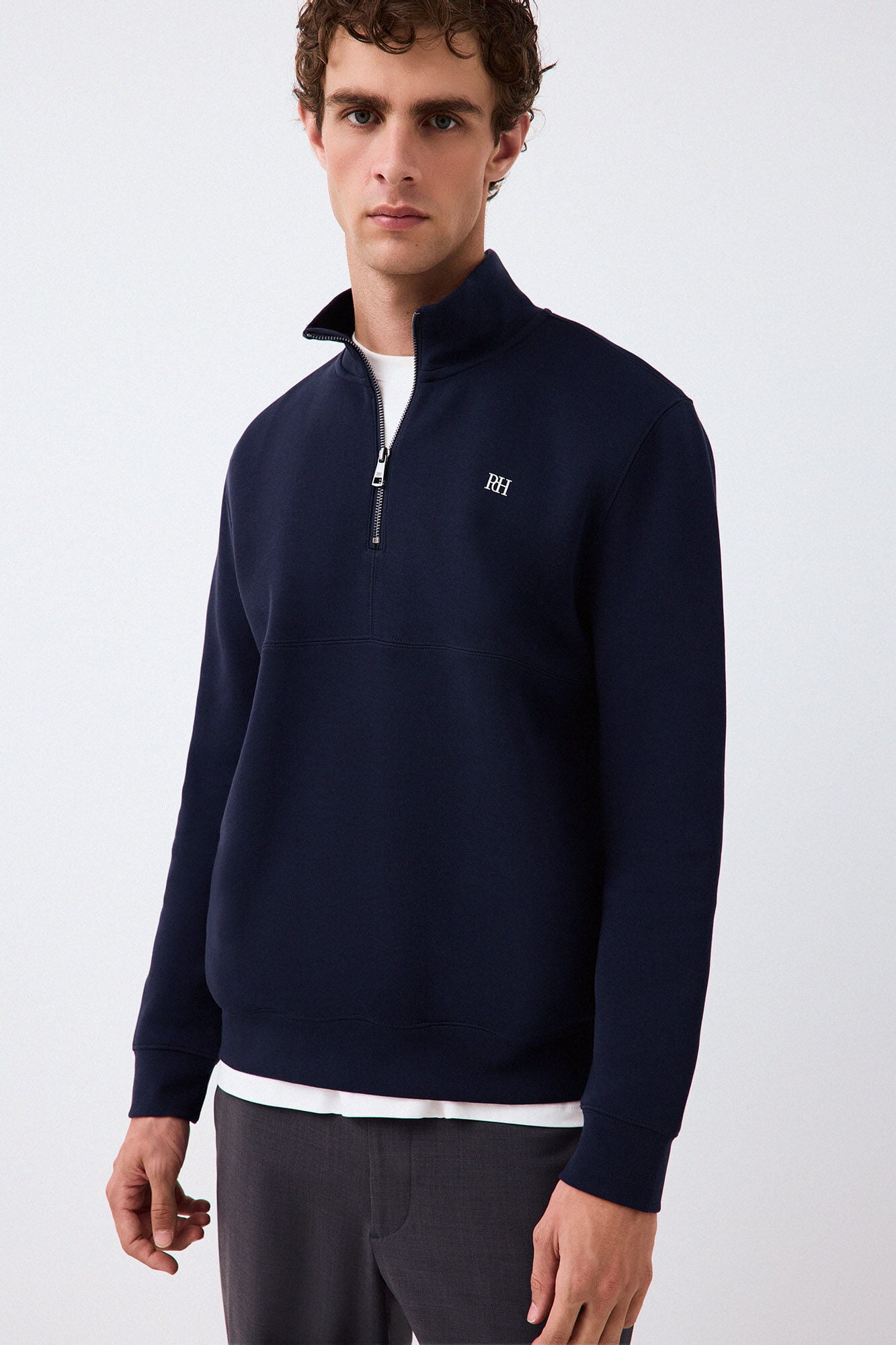 Pedro del Hierro Neoprene funnel neck sweatshirt