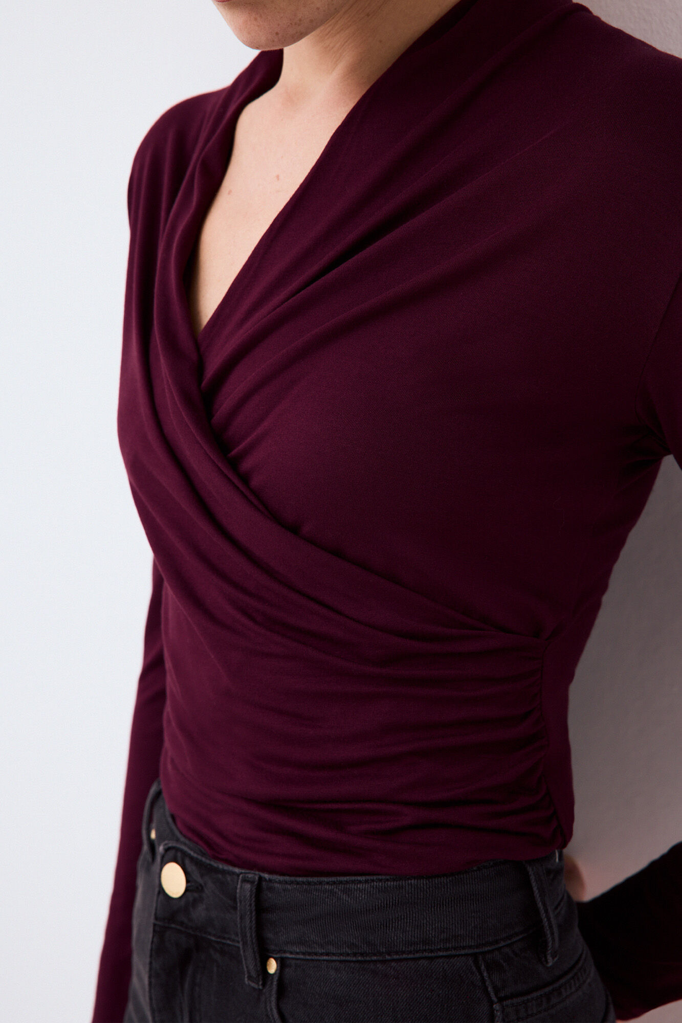 Pedro del Hierro Camiseta envolvente cuello pico