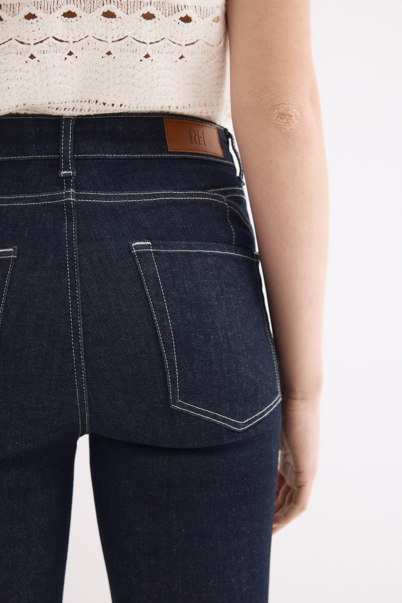 Pedro del Hierro Push-up flare cropped jeans Blue