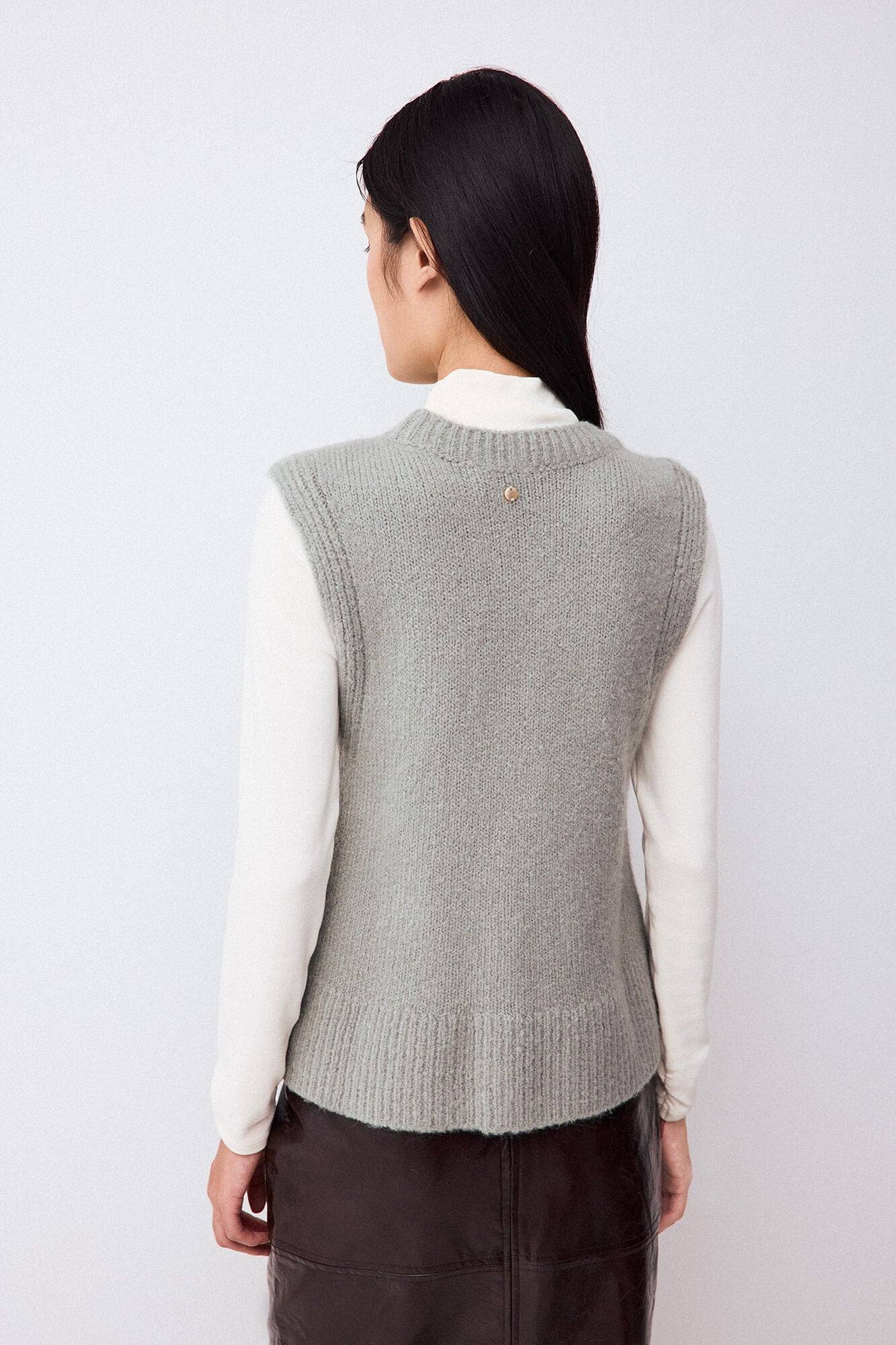 Pedro del Hierro Chaleco efecto pelo Verde