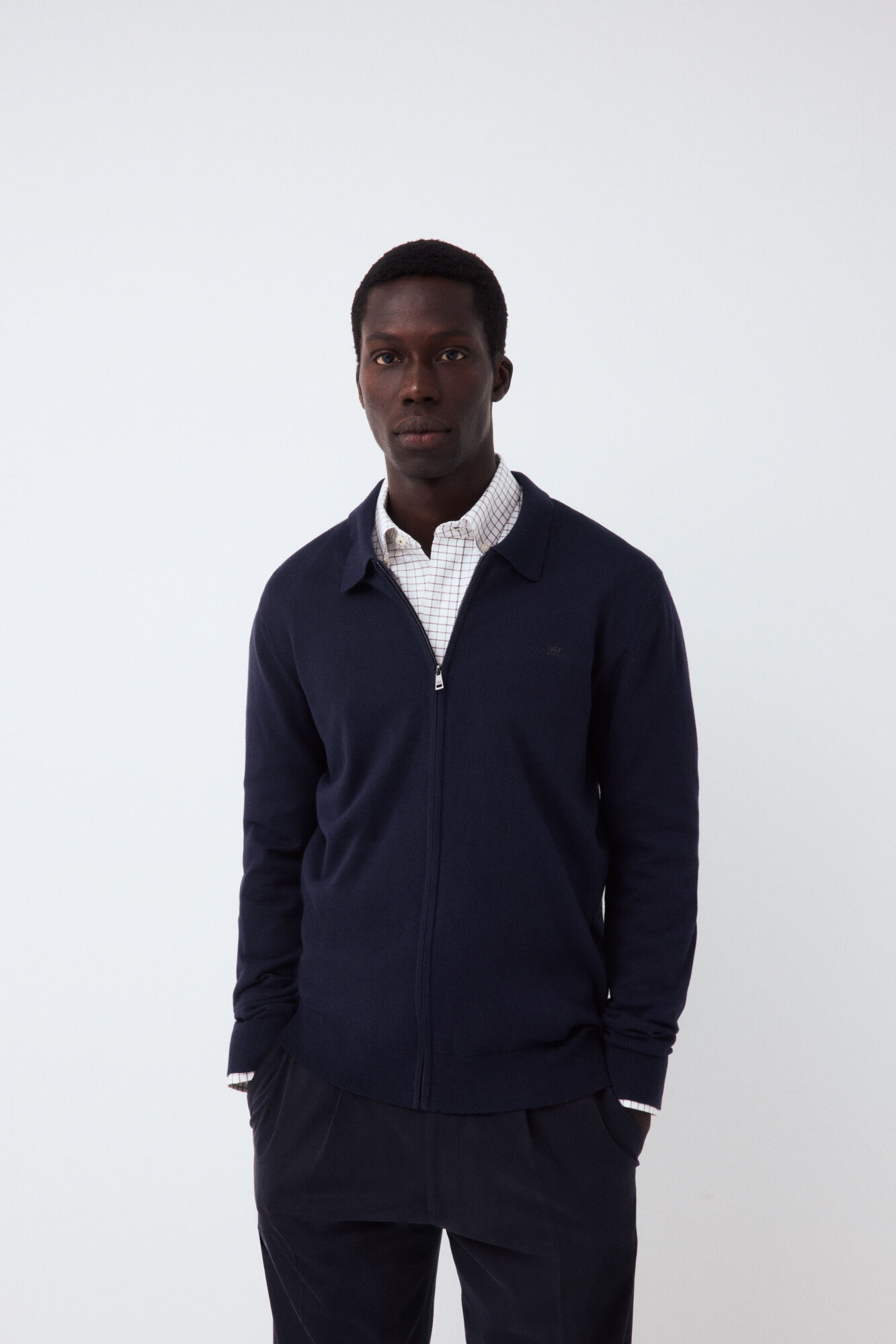 Pedro del Hierro Cotton silk cashmere zip fastening premium cardigan