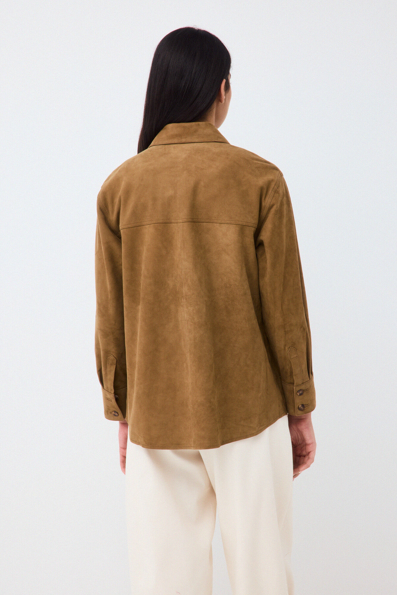 Pedro del Hierro Suede overshirt Brown