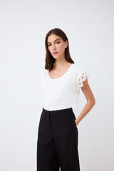 Pedro del Hierro Crochet sleeves T-shirt White
