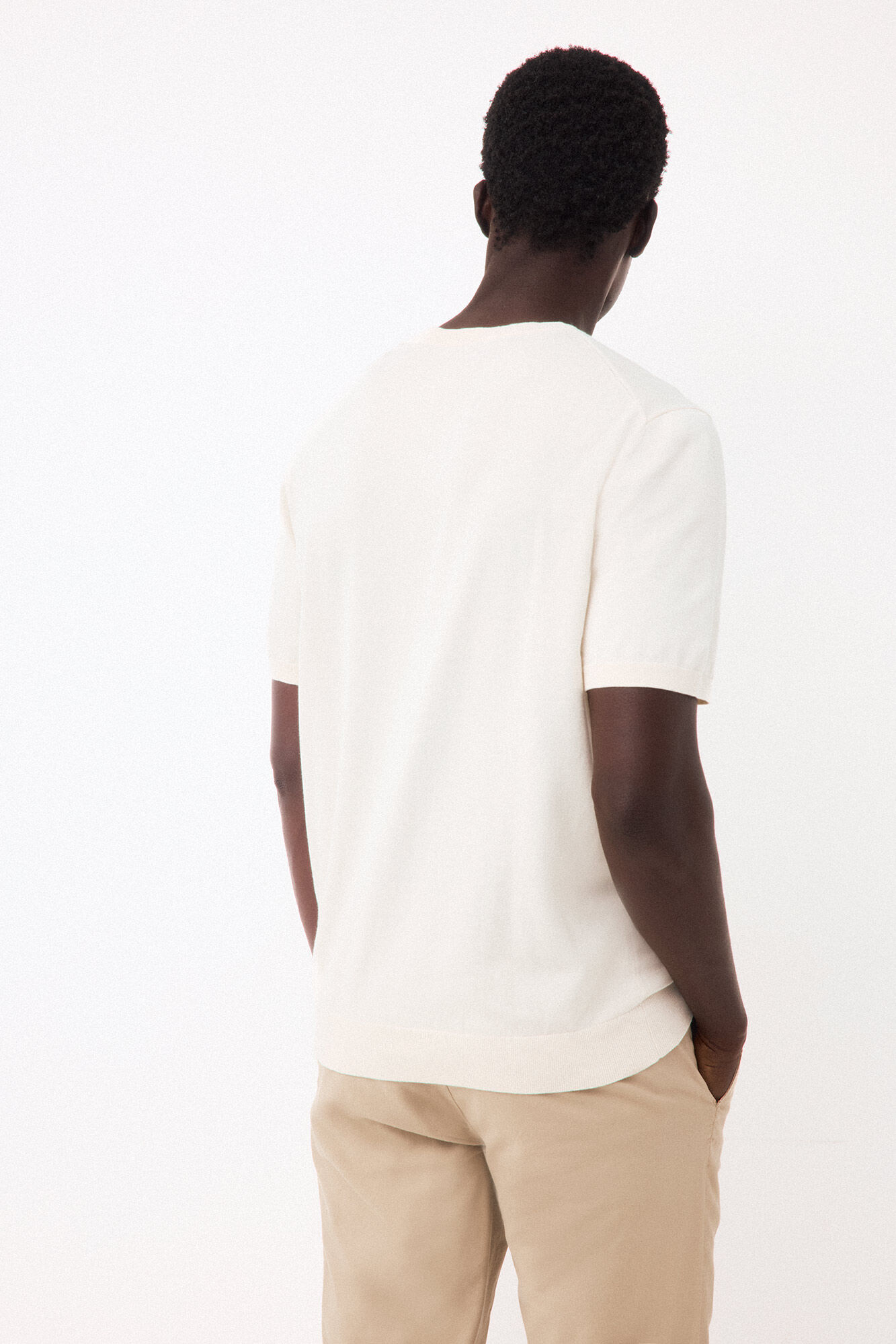 Pedro del Hierro Cotton premium jersey-knit T-shirt Ecru