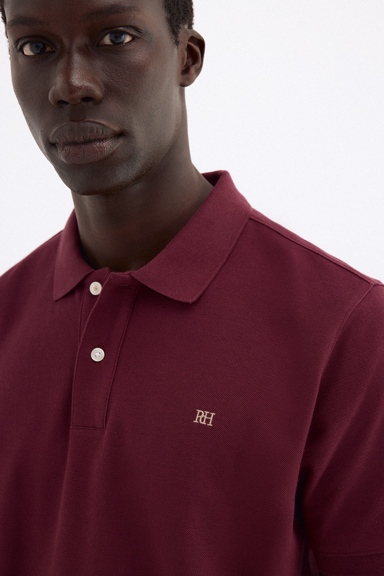 Pedro del Hierro Polo b&aacute;sico em piqu&eacute; Bordeaux