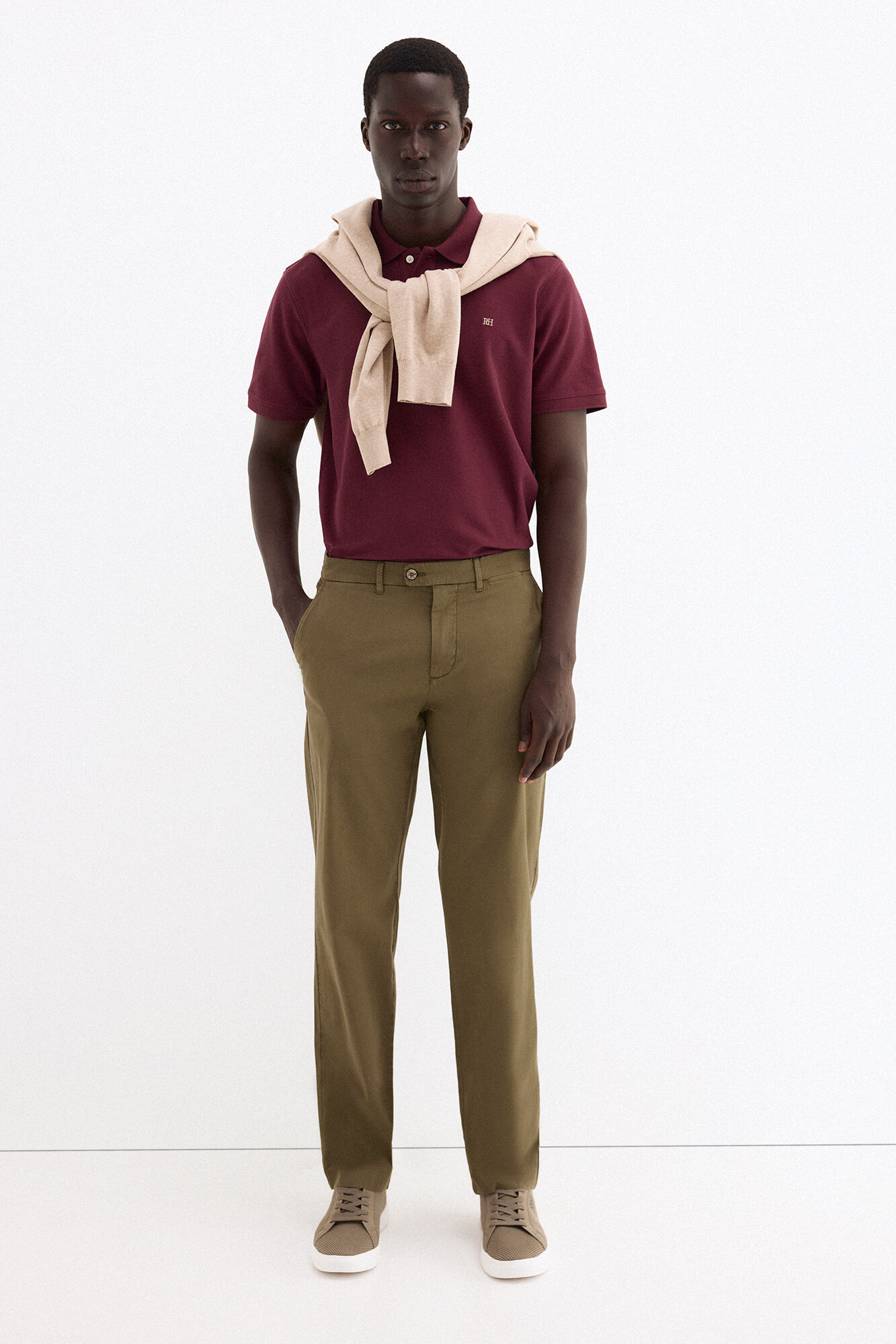 Pedro del Hierro Polo b&aacute;sico em piqu&eacute; Bordeaux