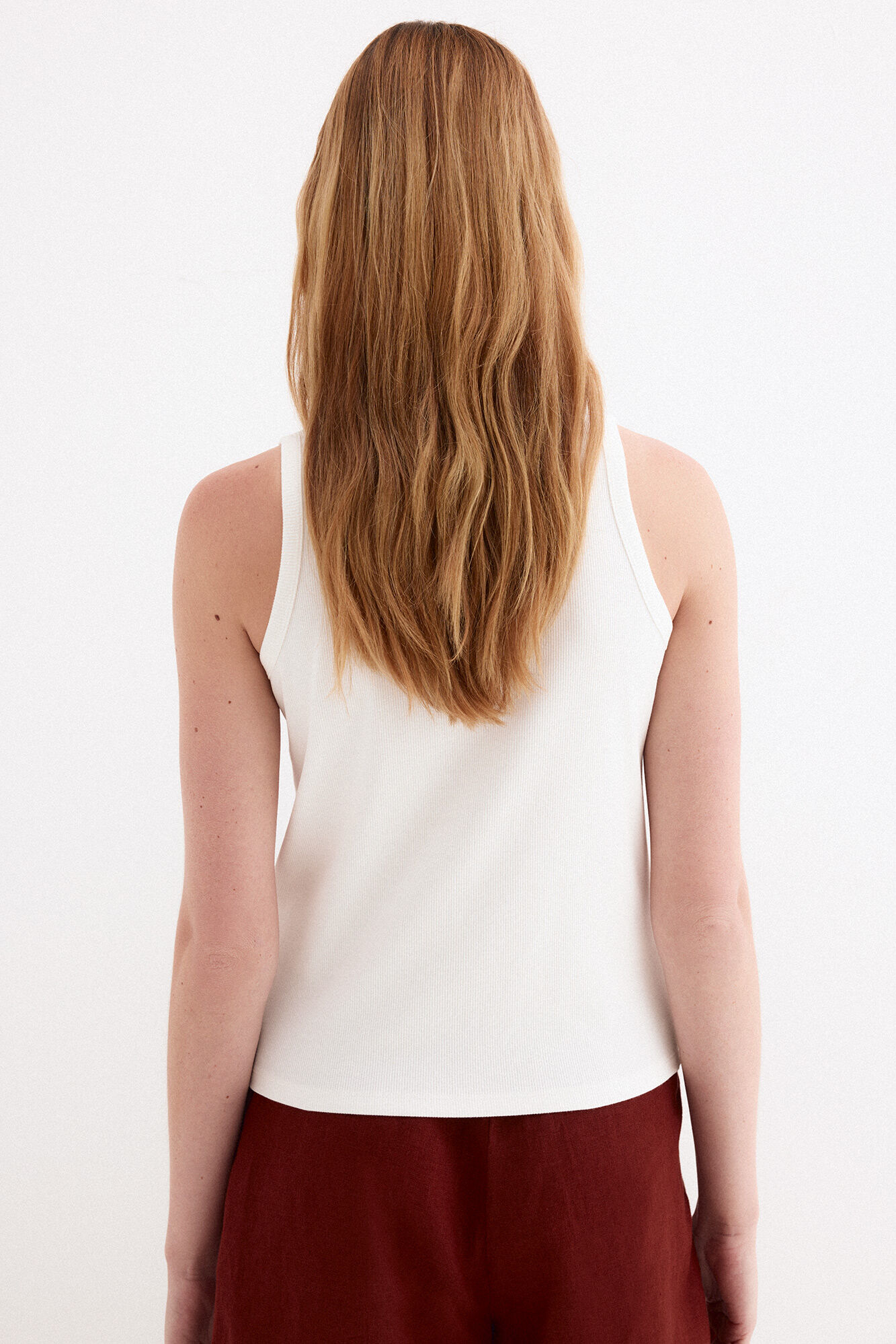 Pedro del Hierro Vest top with logo and gemstones White