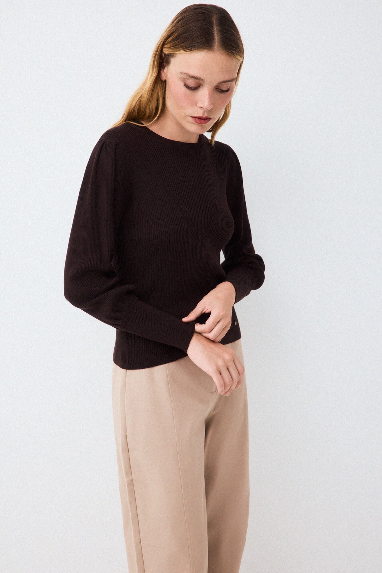 Pedro del Hierro Camisola canelada manga bal&atilde;o