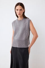 Pedro del Hierro Central seam knit gilet Grey