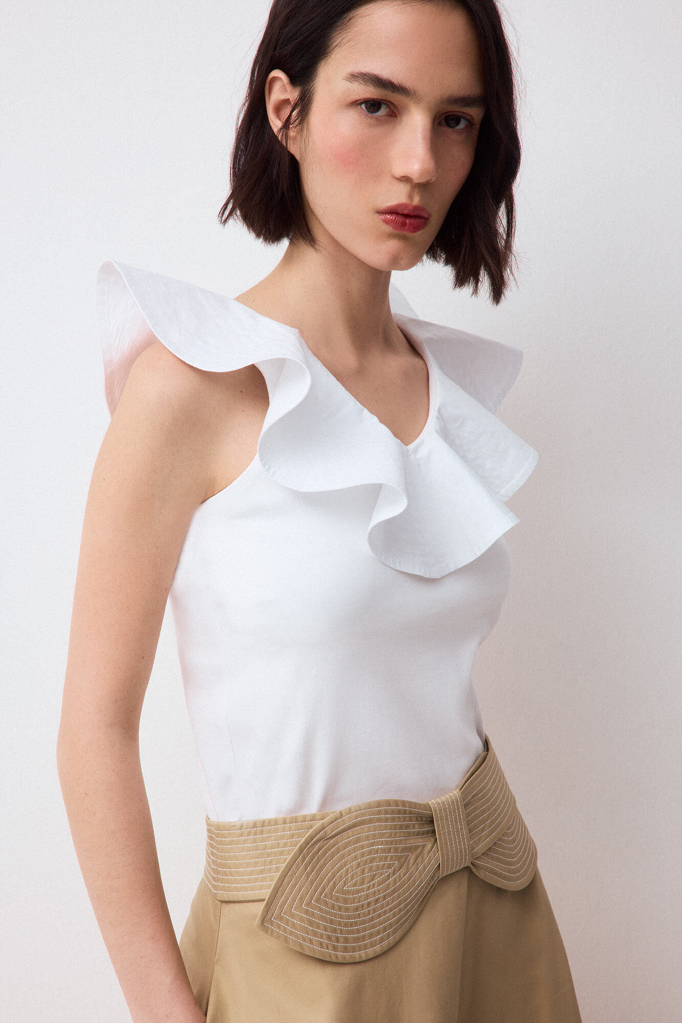Pedro del Hierro Poplin ruffle top