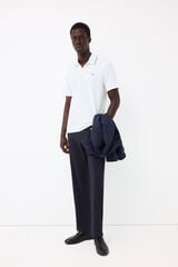 Pedro del Hierro Structured open neck polo shirt White