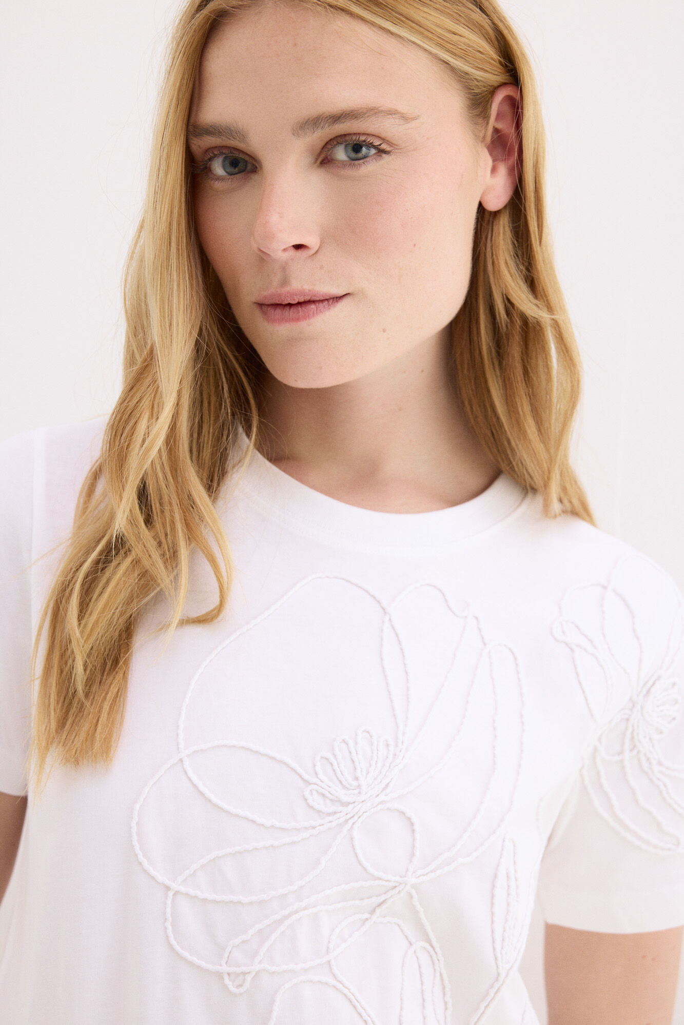 Pedro del Hierro Embroidered cord short sleeve T-shirt White