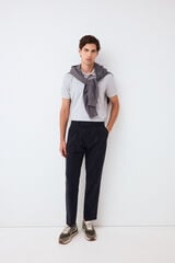 Pedro del Hierro Tapered cotton-tencel chinos Blue