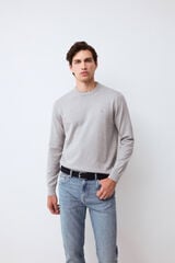 Pedro del Hierro Fine knit premium cotton jumper Grey