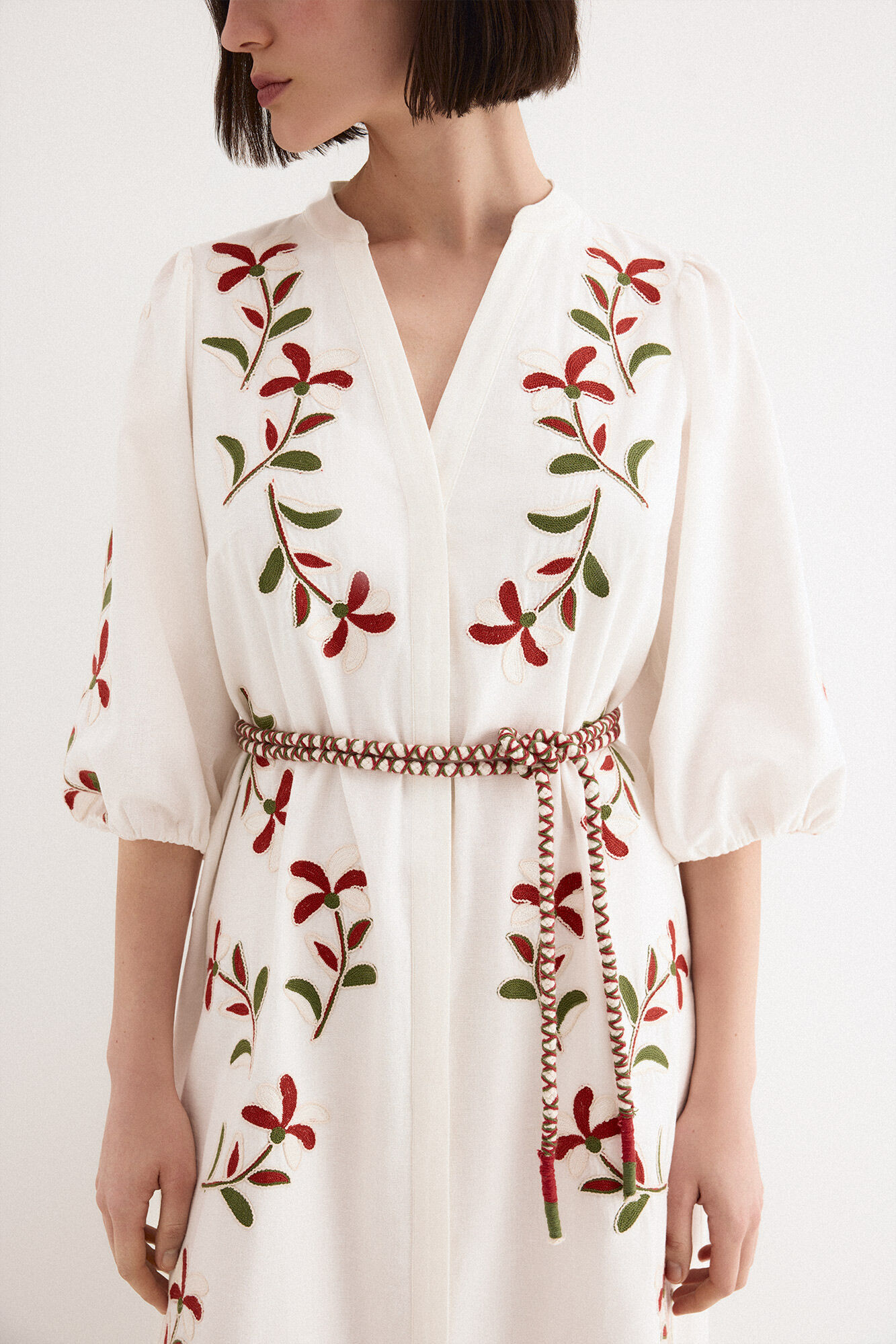 TFP by Tamara Falc&oacute; Embroidered shirt dress Ecru