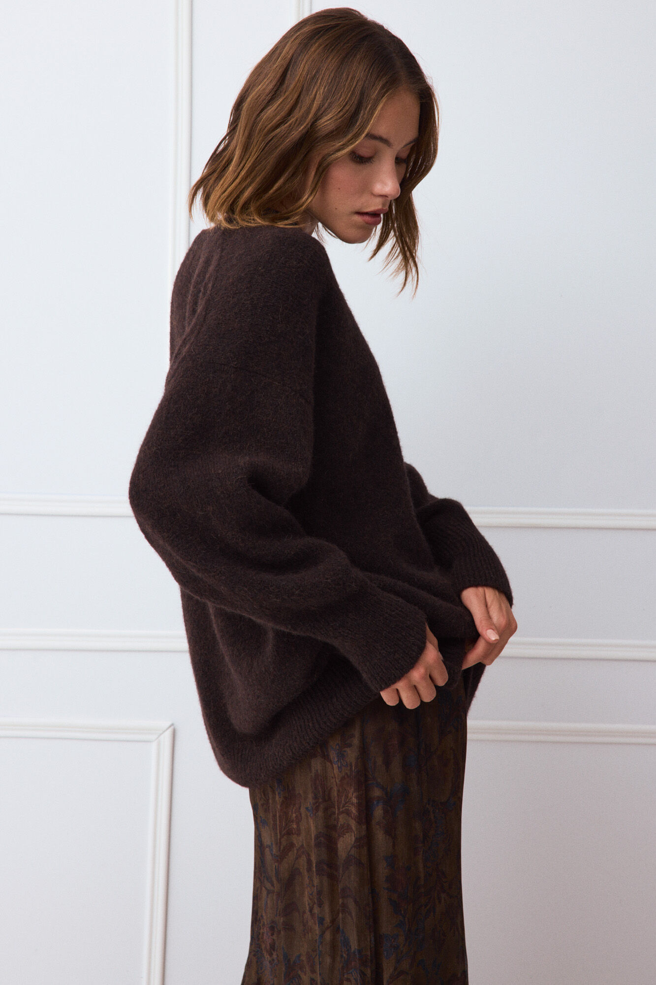 TFP by Tamara Falc&oacute; Oversize crew neck jumper Brown