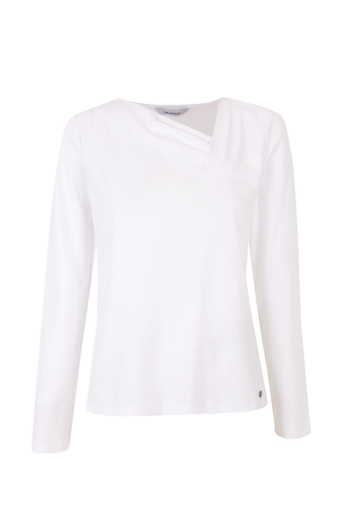 Pedro del Hierro Asymmetric crossover neckline T-shirt White