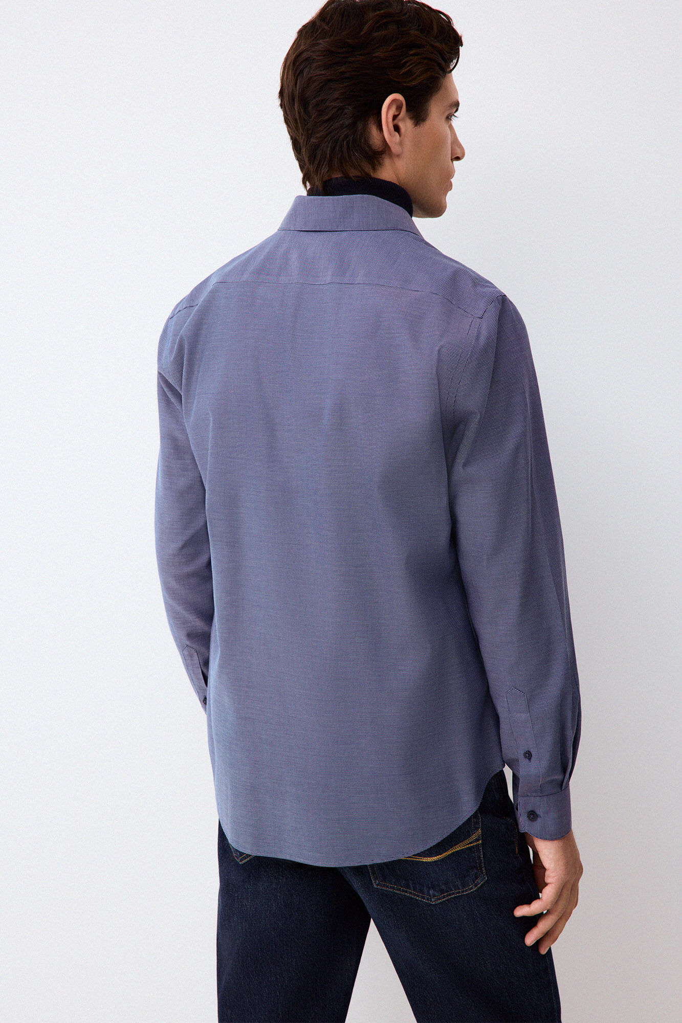 Pedro del Hierro Non-iron + anti-stain slim fit dress shirt Blue