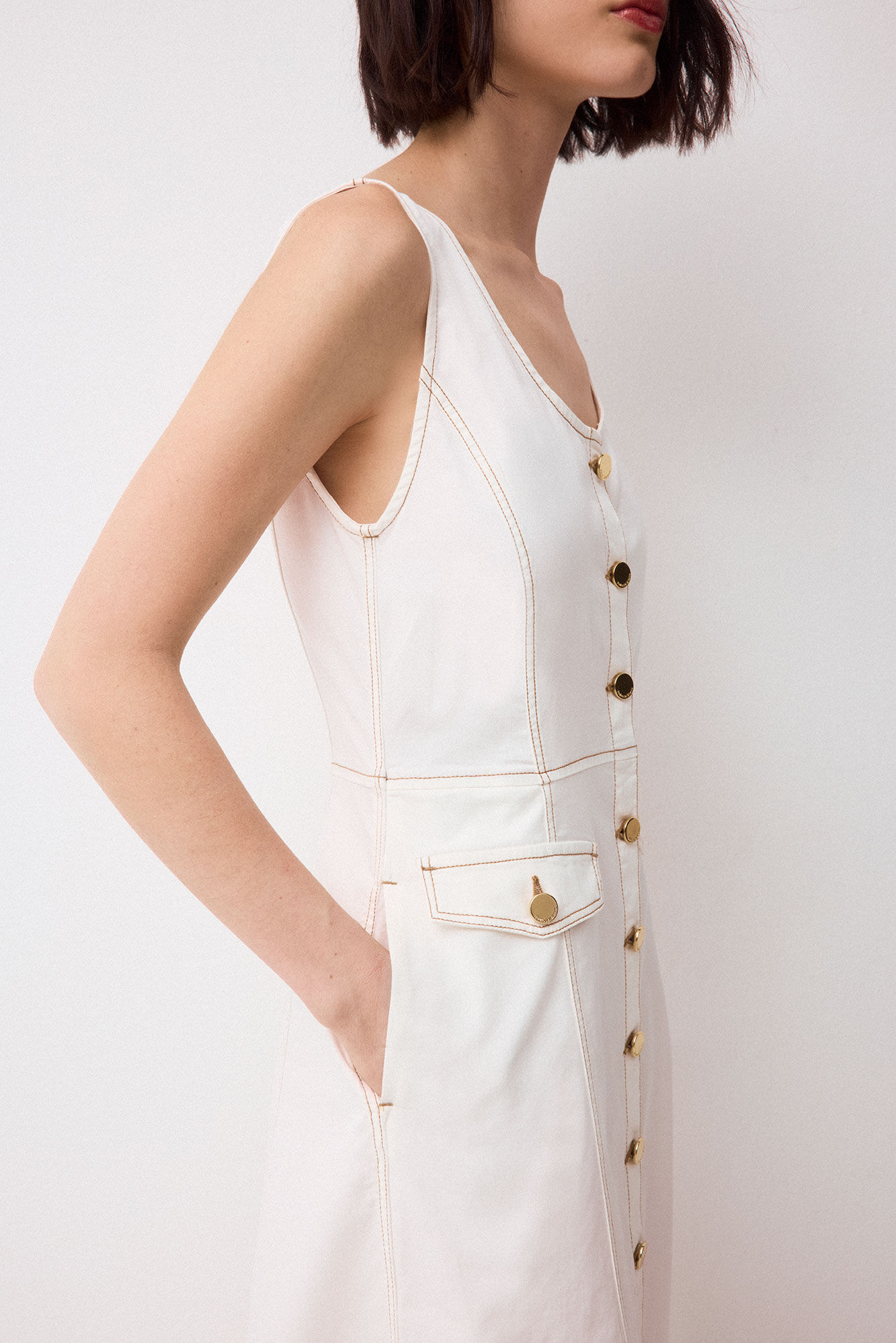Pedro del Hierro Cotton button dress White