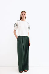 Pedro del Hierro Embroidered combined T-shirt White