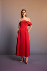 Pedro del Hierro Structured fabric midi dress Red