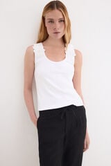Pedro del Hierro Sleeveless ribbed T-shirt White