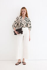 Pedro del Hierro Classic wide flare trousers White