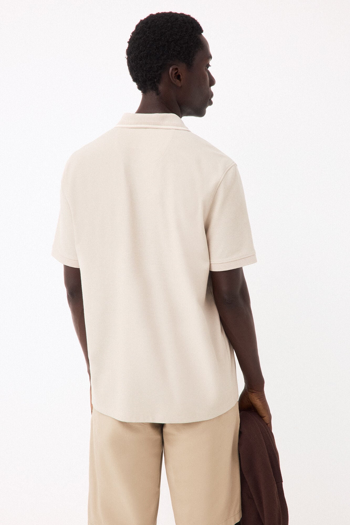 Pedro del Hierro Structured open neck polo shirt