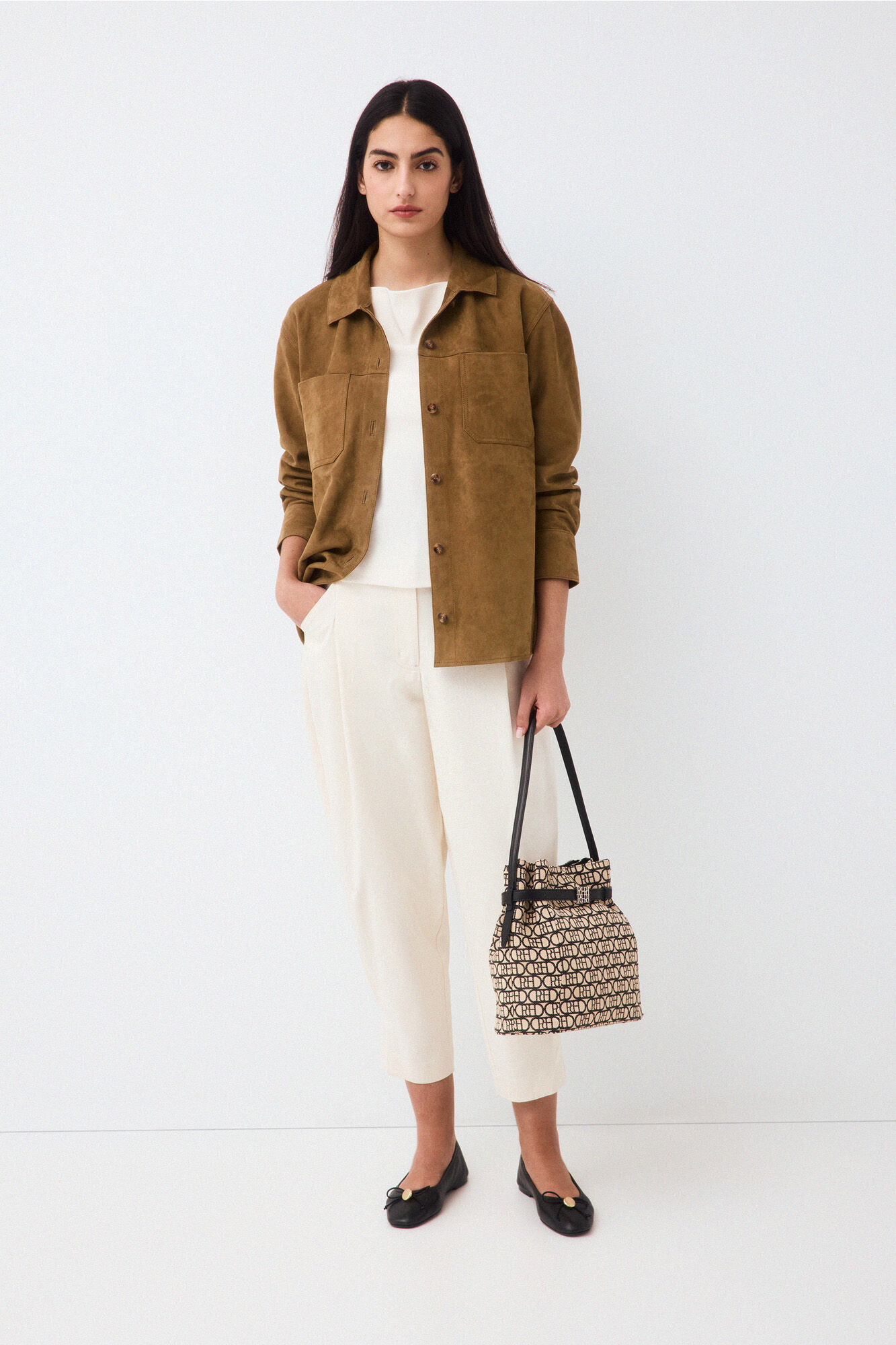 Pedro del Hierro Suede overshirt Brown