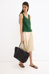 Pedro del Hierro Sleeveless crochet T-shirt Green