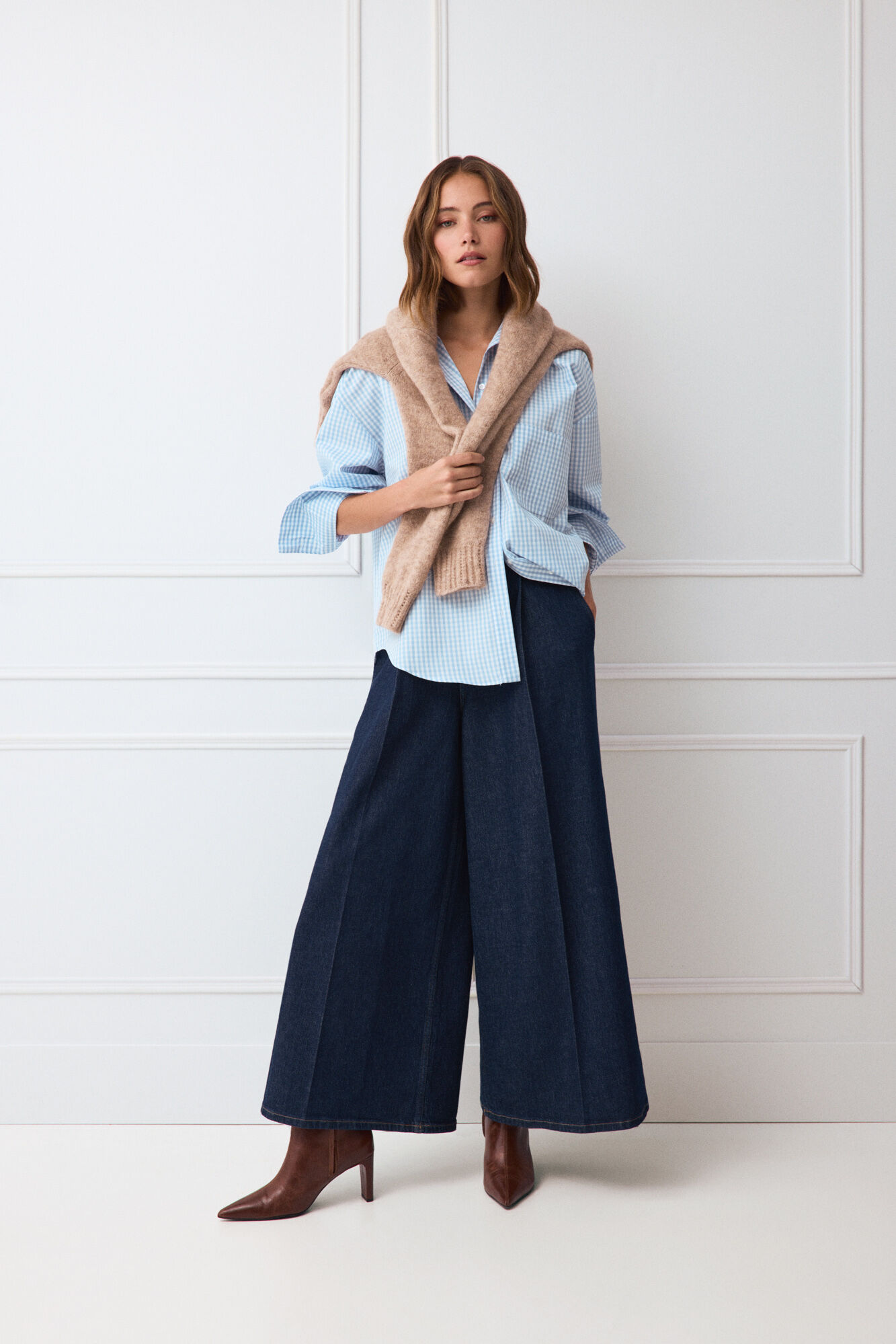 TFP by Tamara Falc&oacute; Gingham print shirt Blue