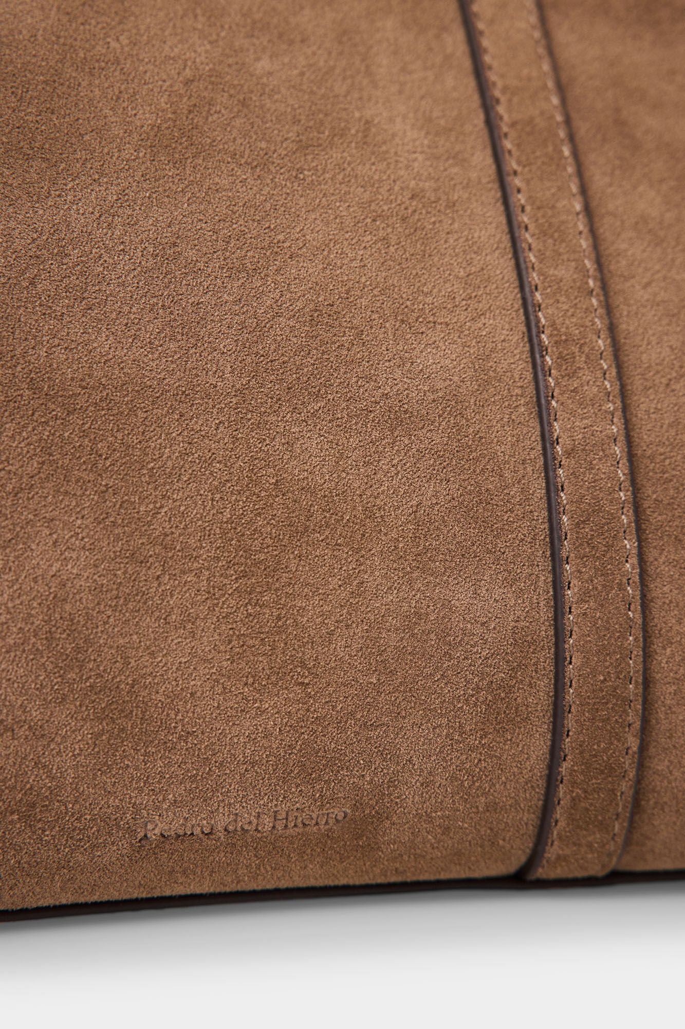 Pedro del Hierro Suede double handle shopper bag Brown