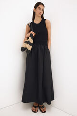 Pedro del Hierro Combined knit bodice dress Black