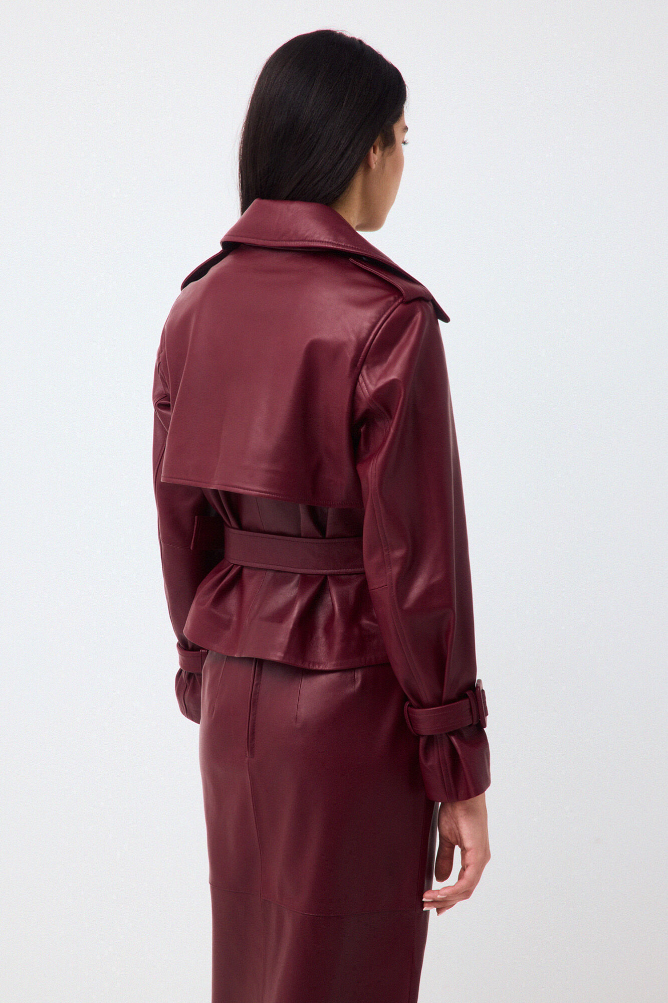 Pedro del Hierro Suede short trench Red