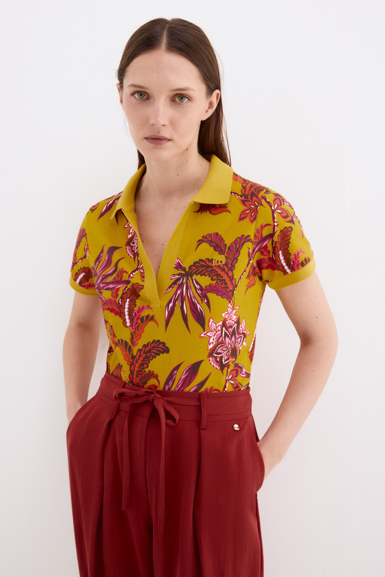 Pedro del Hierro Printed short sleeve polo shirt