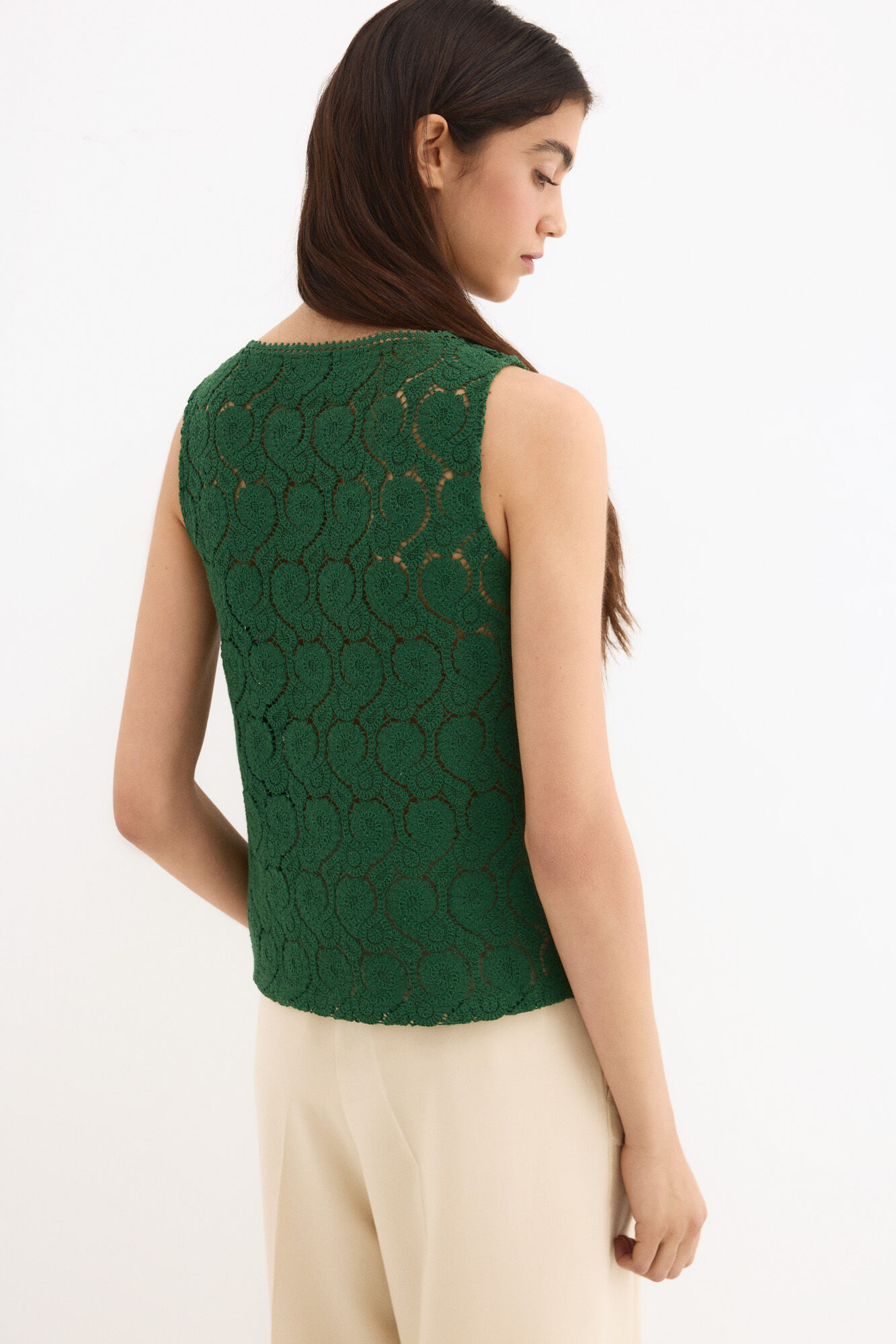 Pedro del Hierro Camiseta crochet sin mangas