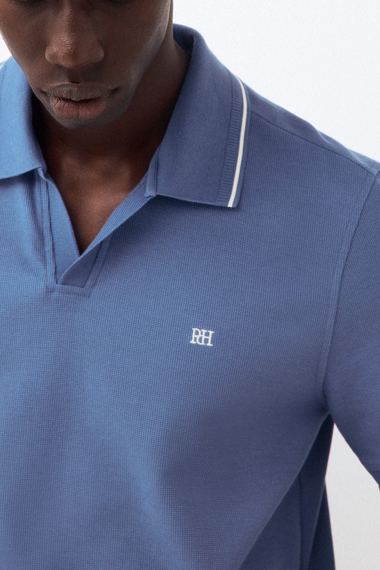Pedro del Hierro Structured open neck polo shirt